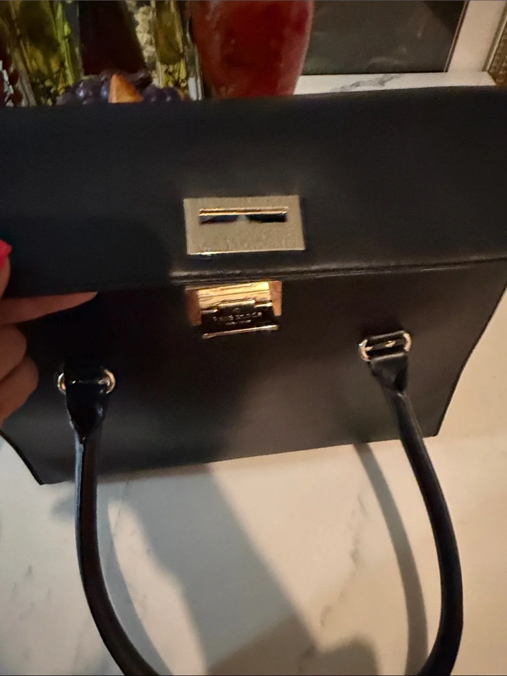 kate spade Black Leather Briefcase with Gold Hardware Open to Offers!